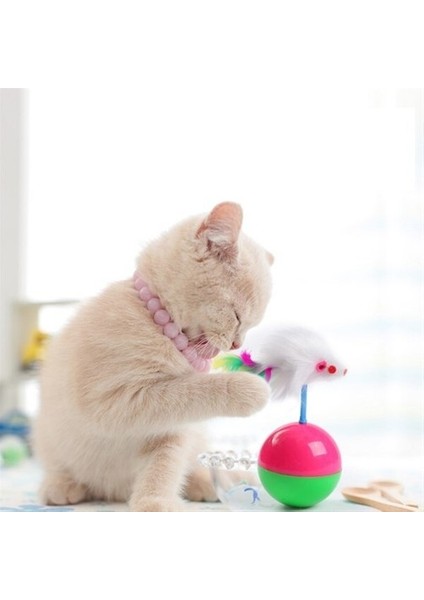 Kedi Oyun Topu Tüylü Fareli Hacı Yatmaz Eğitici Yavru Kedi Fare Kovalama Oyuncağı fiyatları