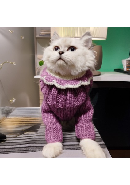 Kedi Köpek için Yakalık Hediyeli Balıkçı Işıltılı Mor Tulum fiyatları