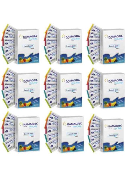 KAMAGRA100 Jel 9 Kutu 7 Li Orjinal Hindistan Menşeili Yurtdışı Ithal 100 Mg Meyveli Jelly