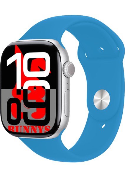 Apple iPhone 12 Pro Max Uyumlu Açık Mavi Akıllı Saat WATCH10 2025 Hediyeli Amoled Ekran