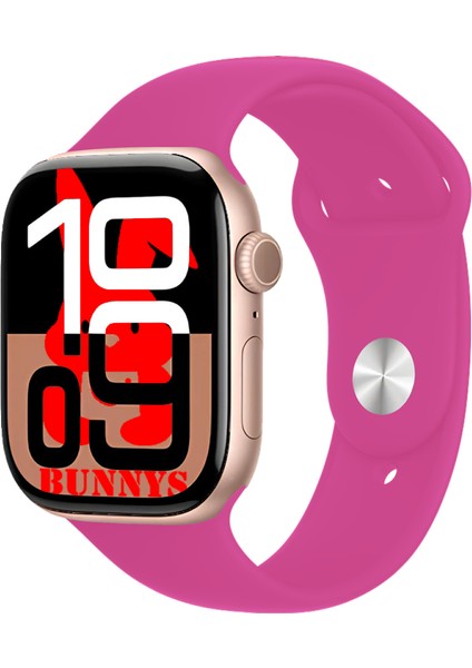 Apple iPhone 13 Mini Uyumlu Pembe Akıllı Saat WATCH10 2025 Hediyeli Amoled Ekran