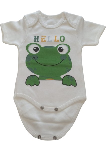 Hoşgeldin Bebek, Unısex, Yenidoğan Bebek, Kurbağa Baskılı Badi Hediye Seti modelleri