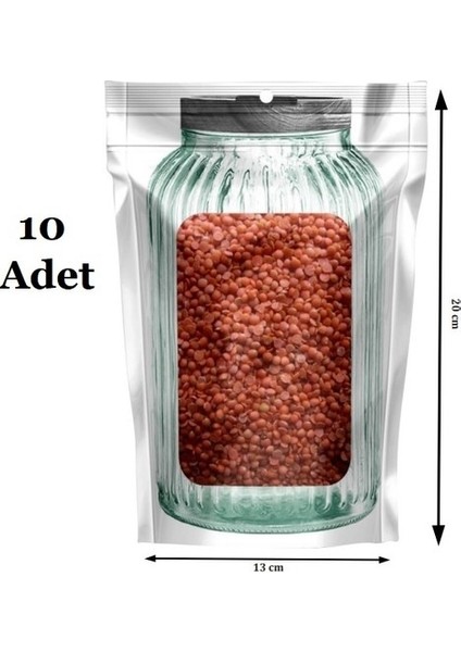 Kavanoz Görünümlü Kilitli Saklama Poşeti Çıtçıtlı ve Pratik Torba 10 Adet