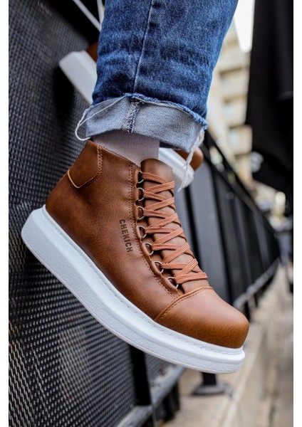 SHO258 Bağcıklı Yüksek Taban Cbt Roma Erkek Spor Bot Taba fiyatları