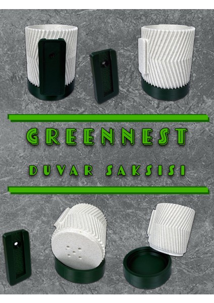 Greennest Mini Duvar Saksısı Sukulent Dekoratif Duvar Saksısı fırsatları