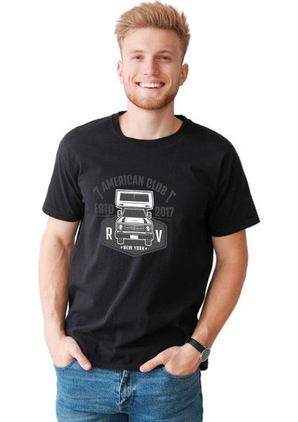 Erkek Karavan Kamp Temalı Regular Tişört fiyatları