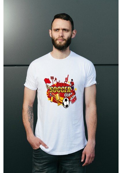 Erkek Futbol Temalı Regular Tişört modelleri