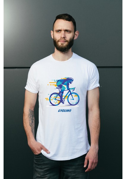 Erkek Bisiklet Temalı Regular Tişört modelleri