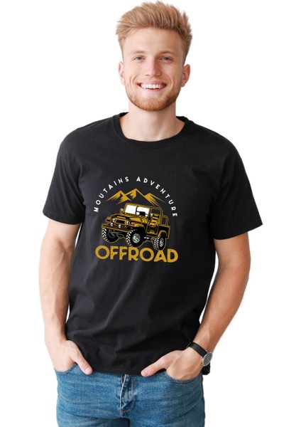 Erkek Offroad Temalı Regular Tişört