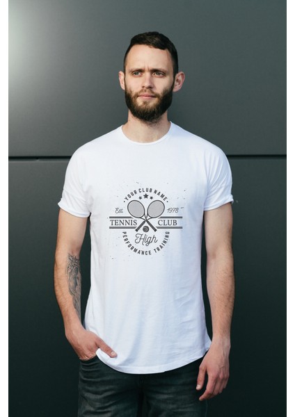 Erkek Tenis Temalı Regular Tişört fiyatları