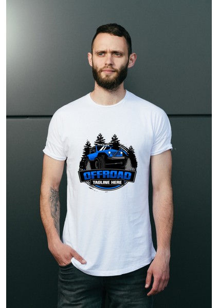 Erkek Offroad Temalı Regular Tişört
