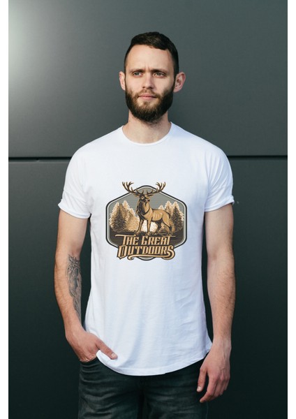 Erkek Avcılık Temalı Regular Tişört modelleri