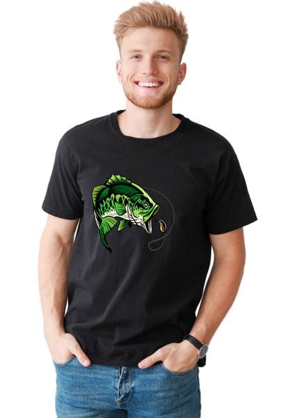 Erkek Balıkçılık Temalı Regular Tişört modelleri