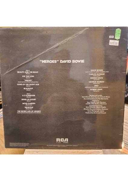 David Bowie – "heroes" - Plak Lp