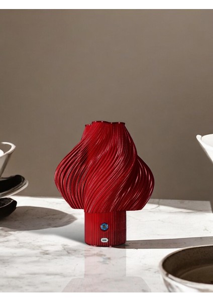 Kablosuz Dokunmatik Şarjlı Abajur Wine Red