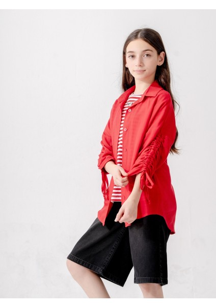 Kız Çocuk Düşük Kollu Gömlek T-Shirt Ikili Takım 1810 modelleri