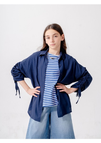 Kız Çocuk Düşük Kollu Gömlek T-Shirt Ikili Takım 1810 fiyatları