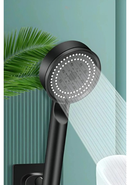 ( 3'lü Duş Seti) 5 Fonksiyonlu Duş Başlığı Su Tasarruflu Turbo El Duşu + Pvc Duş Hortumu + Mafsal modelleri