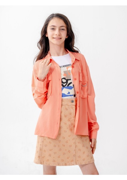 Kız Çocuk D Tokalı Ceket T-Shirt Ikili Takım 1806