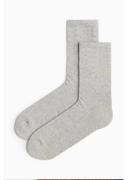 5'li Havlu Taban (Tabanı Kalın) Boğazı Lastik Örgülü Triko Dikişsiz Tenis Çorabı