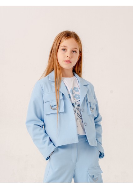 Kız Çocuk D Tokalı Ceket T-Shirt Ikili Takım 1903 modelleri