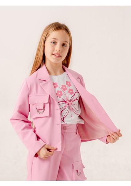 Kız Çocuk D Tokalı Ceket T-Shirt Ikili Takım 1903 modelleri