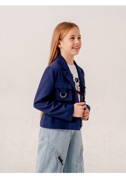 Kız Çocuk D Tokalı Ceket T-Shirt Ikili Takım 1903 modelleri