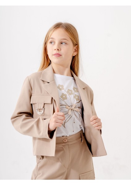 Kız Çocuk D Tokalı Ceket T-Shirt Ikili Takım 1903 modelleri