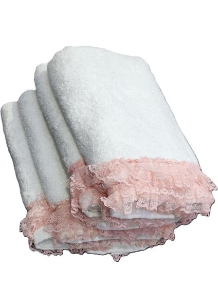 Vnl 2 Li Boğaziçi Dantelli Havlu Seti Pembe