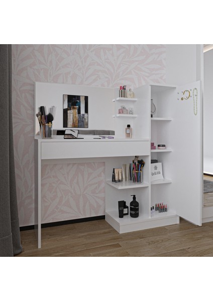 Florissa Makyaj Masası, 1 Çekmeceli, Dolaplı, Aynalı fırsatları