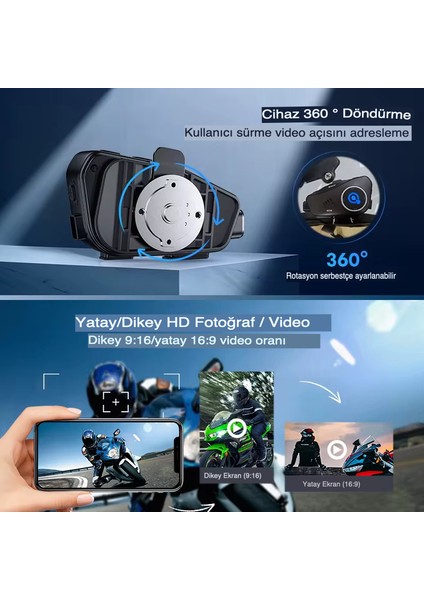 Q28 Kameralı İntercom Motorcu-Motosiklet Kask Kulaklığı