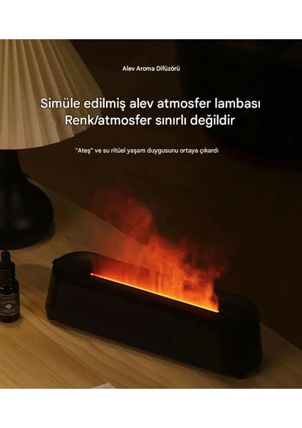 Alev Aroma Difüzör Lamba Ultrasonik Aromaterapi Nebulizatör Hava Nemlendirici Uçucu Yağ Difüzörü