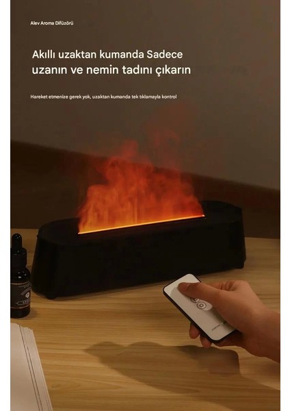 Alev Aroma Difüzör Lamba Ultrasonik Aromaterapi Nebulizatör Hava Nemlendirici Uçucu Yağ Difüzörü