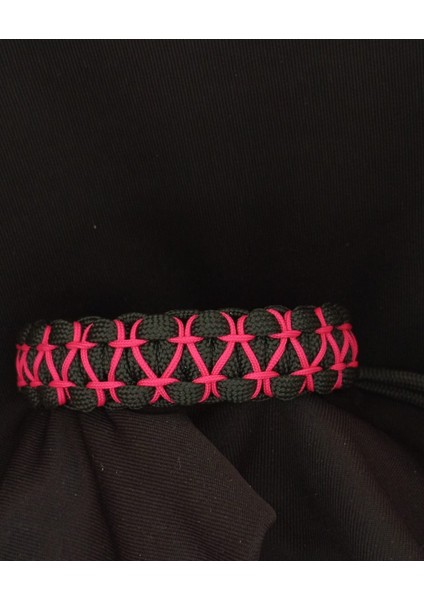 PARACORD PEMBE BALON İŞLEMELİ BİLEKLİK