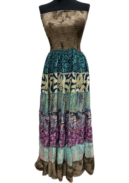 Hindistan Ipeği Straplez Elbise