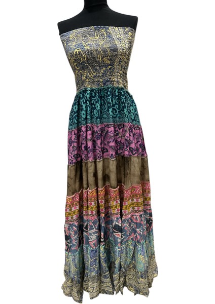 Hindistan Ipeği Straplez Elbise