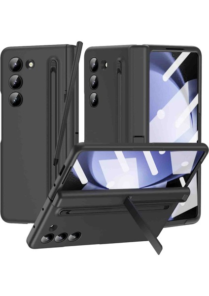 Samsung Galaxy Z Fold 5 Kılıf Ince S Pen Kalem 360 Koruma Kamera Korumalı Kapak
