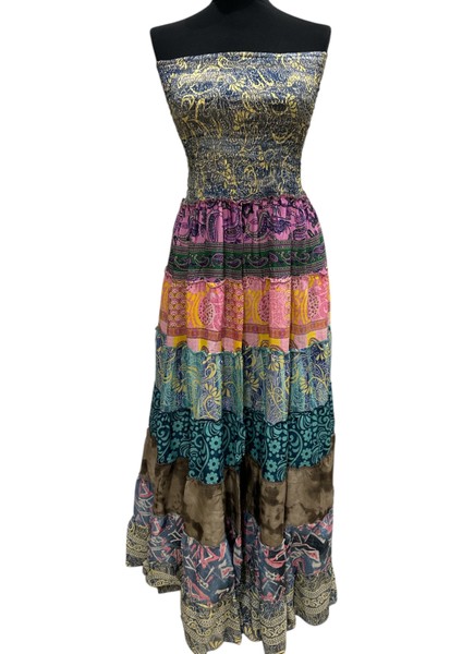 Hindistan Ipeği Straplez Elbise