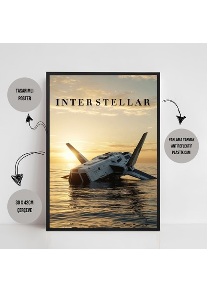Interstellar Yıldızlararası Movie Film Çerçeveli Poster Tablo Interstellar Dekorasyon Tablo fiyatları