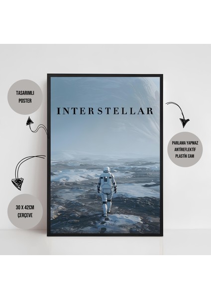 Interstellar Yıldızlararası Movie Film Çerçeveli Poster Tablo Interstellar Dekorasyon Tablo fiyatları