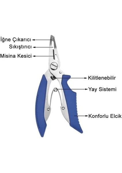 Çok Amaçlı Ufak Balıkçı Pensesi 12.5cm Mavi