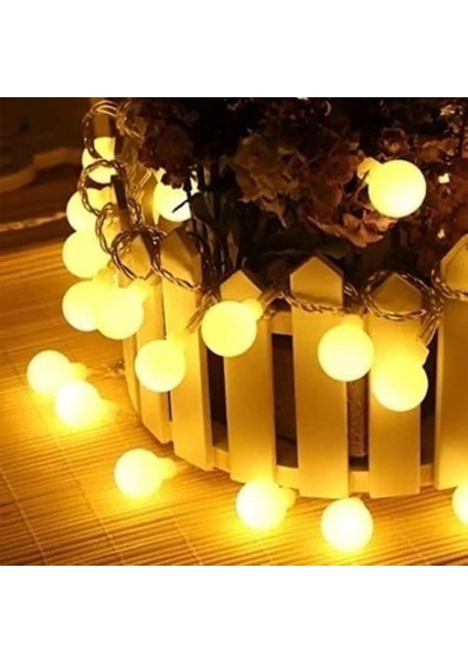 3m 20 LED Beyaz Top Gün Işığı Pilli Aç/kapa Modlu Gün Işığı Dekoratif
