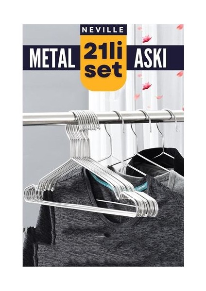 Winwinstore Neville 21 Adet Metal Askı Seti