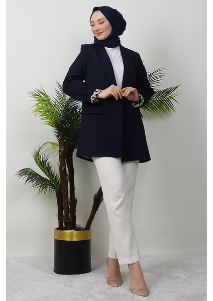 Leopar Astarlı Ceket Lacivert fiyatları