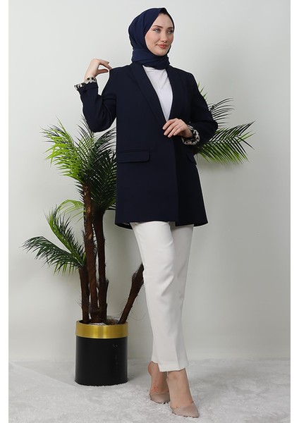 Leopar Astarlı Ceket Lacivert modelleri