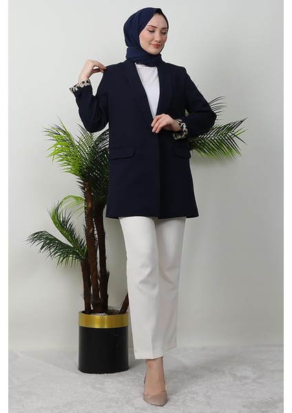 Leopar Astarlı Ceket Lacivert fırsatları