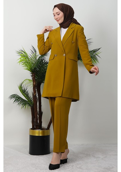 Blazer Ceket Takım Vişne