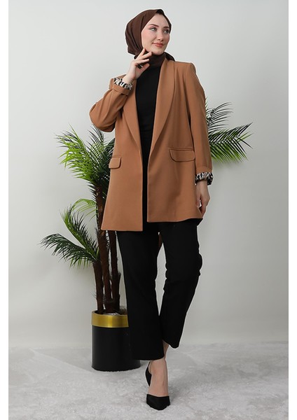 Leopar Astarlı Ceket Sütlükahve modelleri