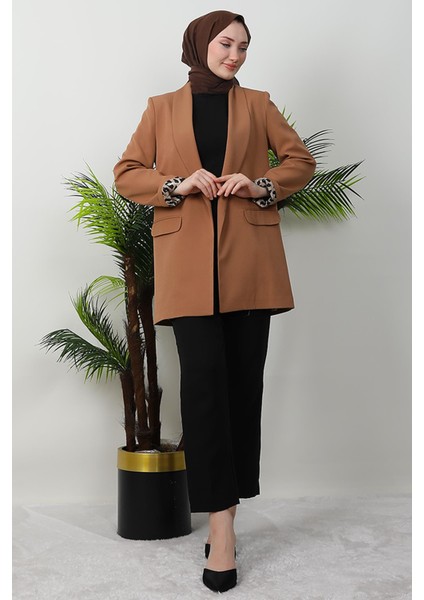 Leopar Astarlı Ceket Sütlükahve fırsatları