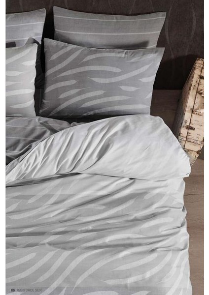 Çift Kişilik Ranforce Nevresim Takımı Prime Grey